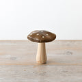 Wooden Mushroom Ornament Gold Spots 12cm